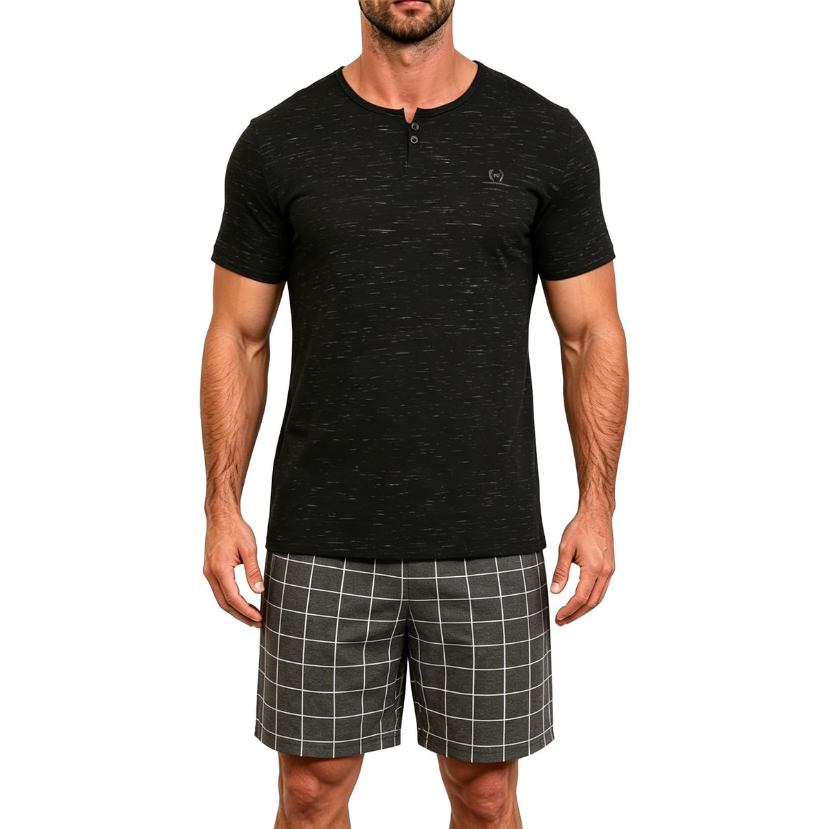 Men's Summer Pajama Set - Short Sleeve & Shorts Lounge Wear