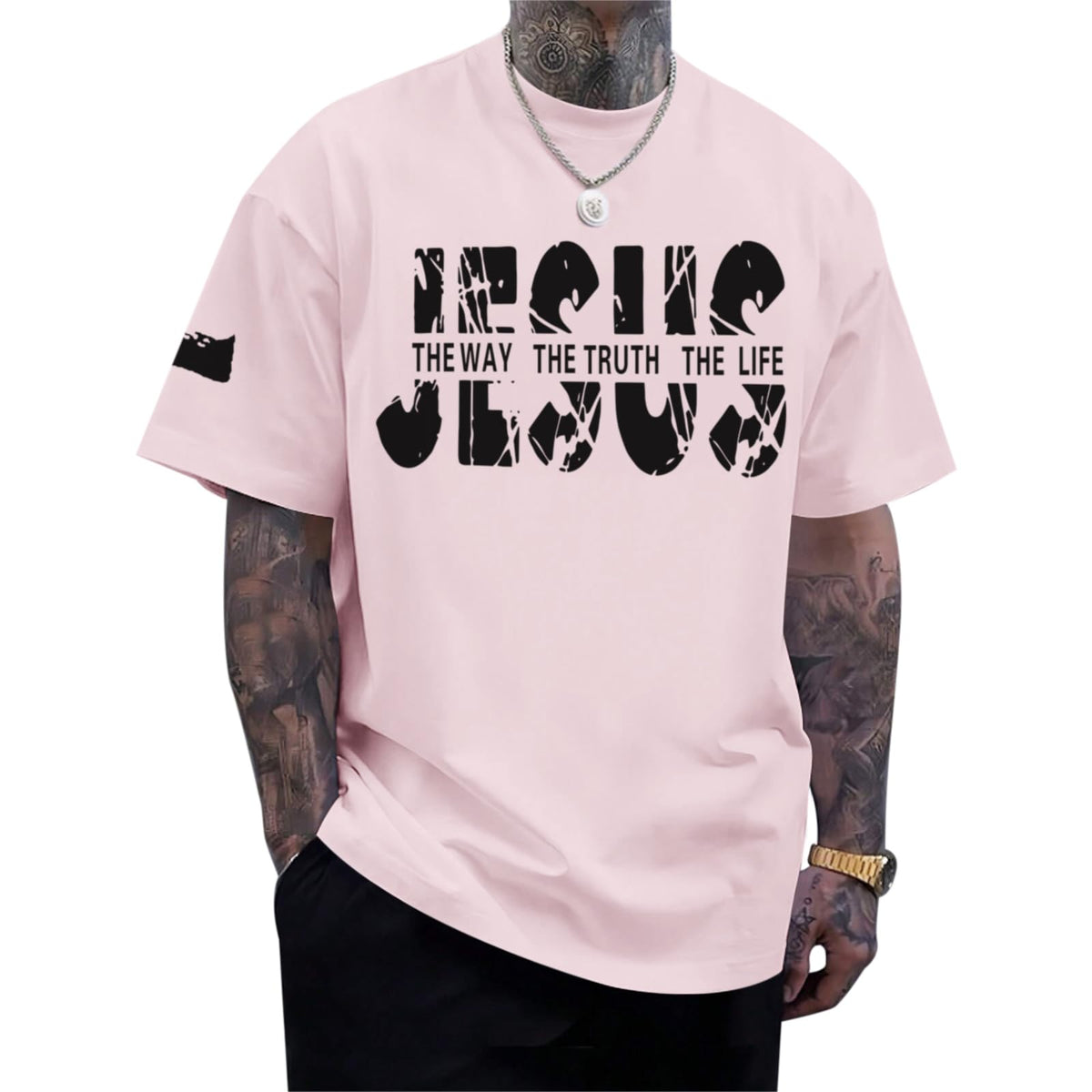 Christian Jesus Faith Shirts for Men God Religious Cross Bible Verse Inspirational Shirt Oversized Graphic Tees Tops