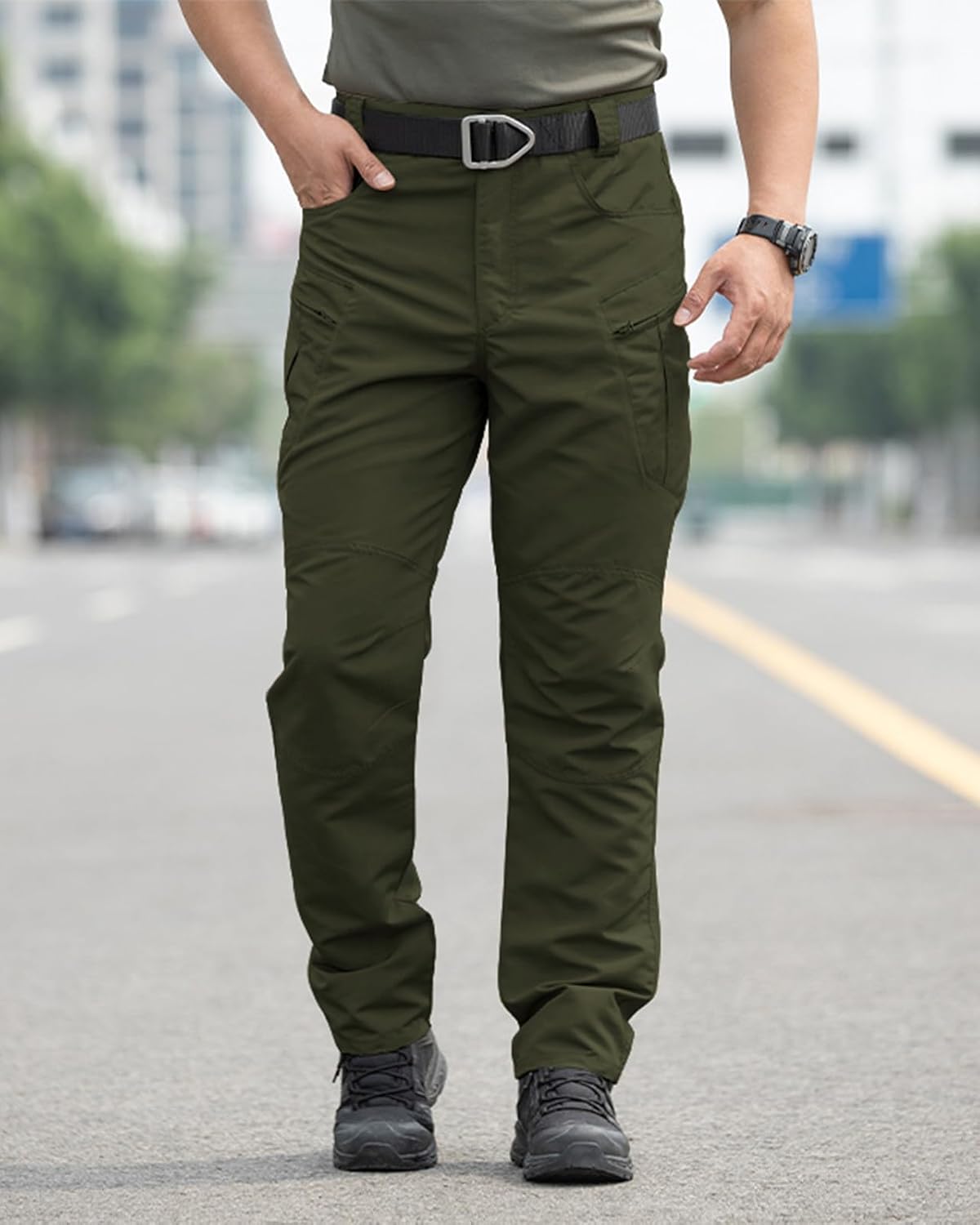 Men's Stretch Tactical Pants,Water Resistant Ripstop Cargo Pants,Lightweight Outdoor Work Hiking Pants with Pockets