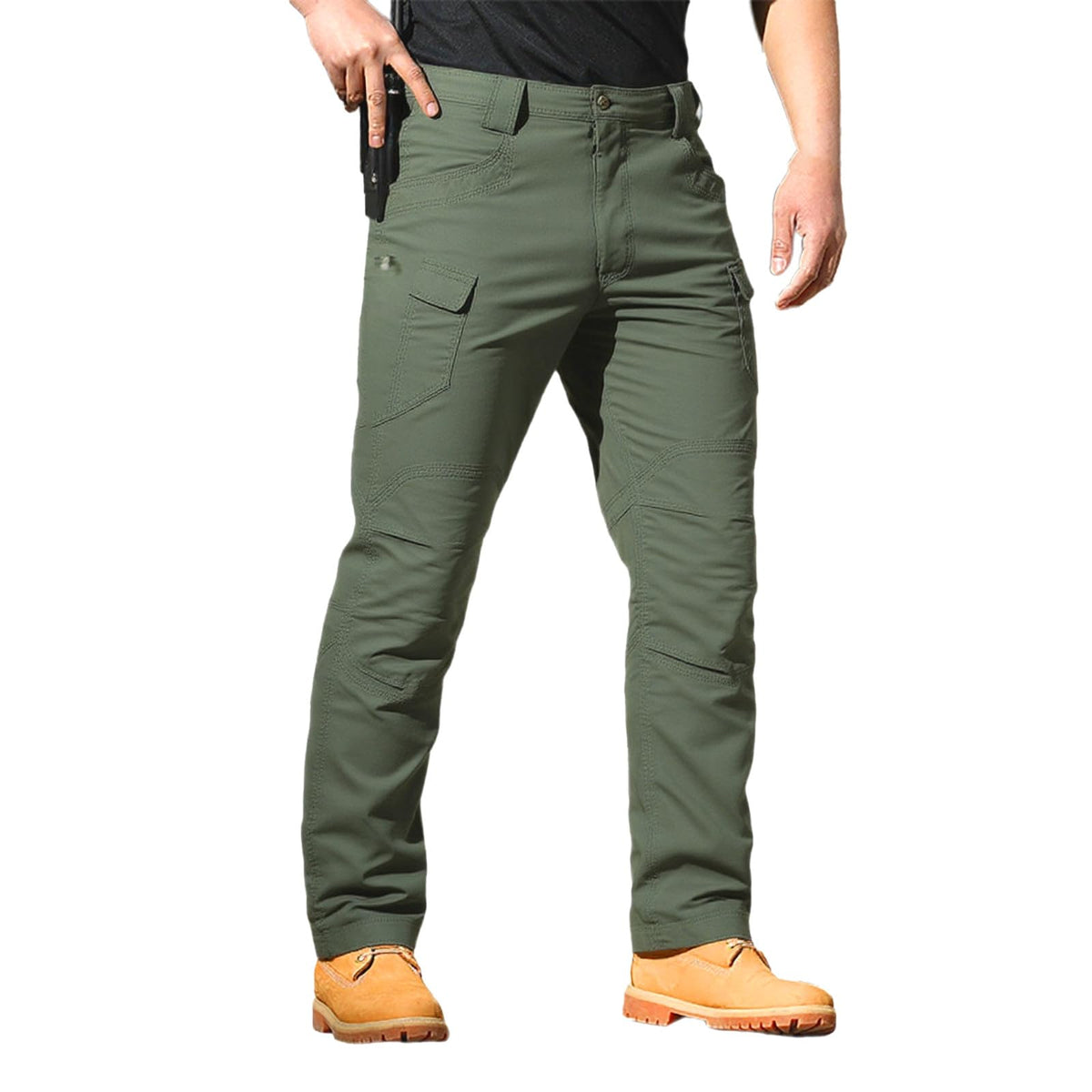 Cargo Work Pants for Men Tactical Stretch Waterproof Travel Casual Hiking Trouser with Multi Pockets (No Belt)