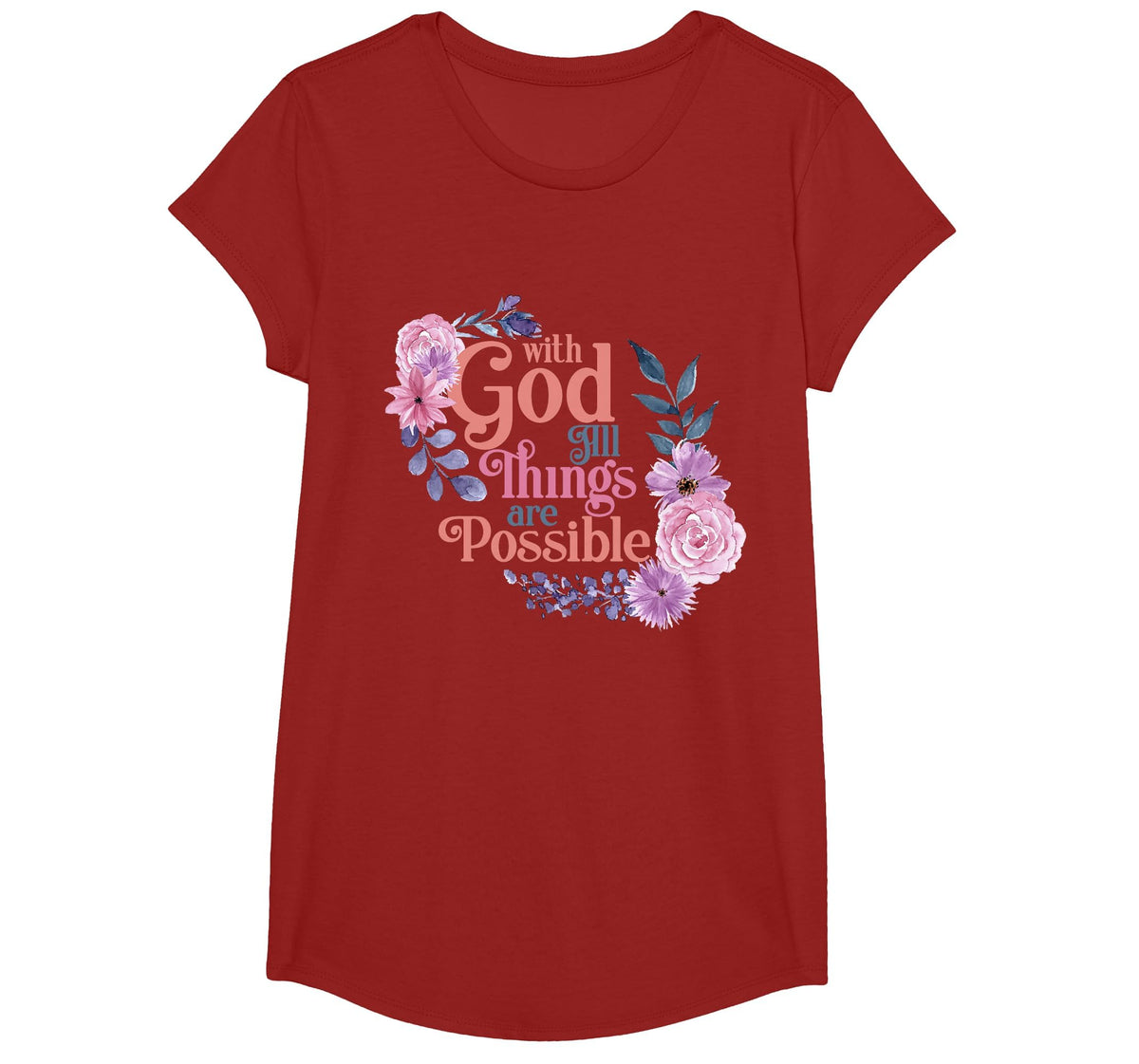 with God All Things are Possible Prayer Bible Verse T-Shirt