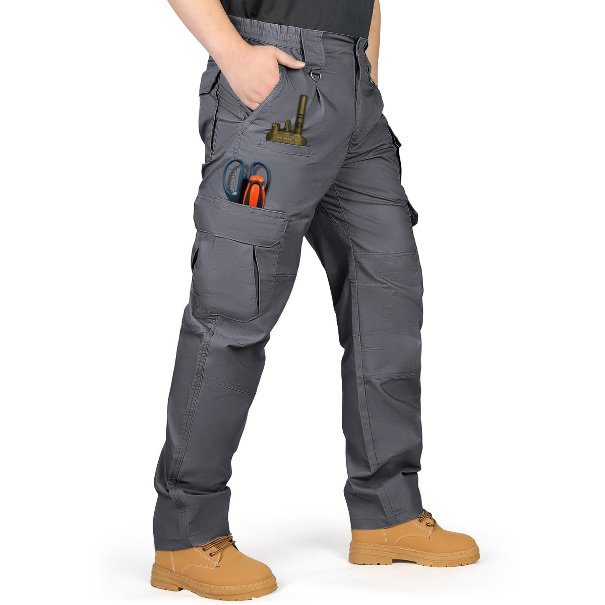 IGOLUMON Men's Ripstop Tactical Pants Stretch Cargo Work Hiking Pants