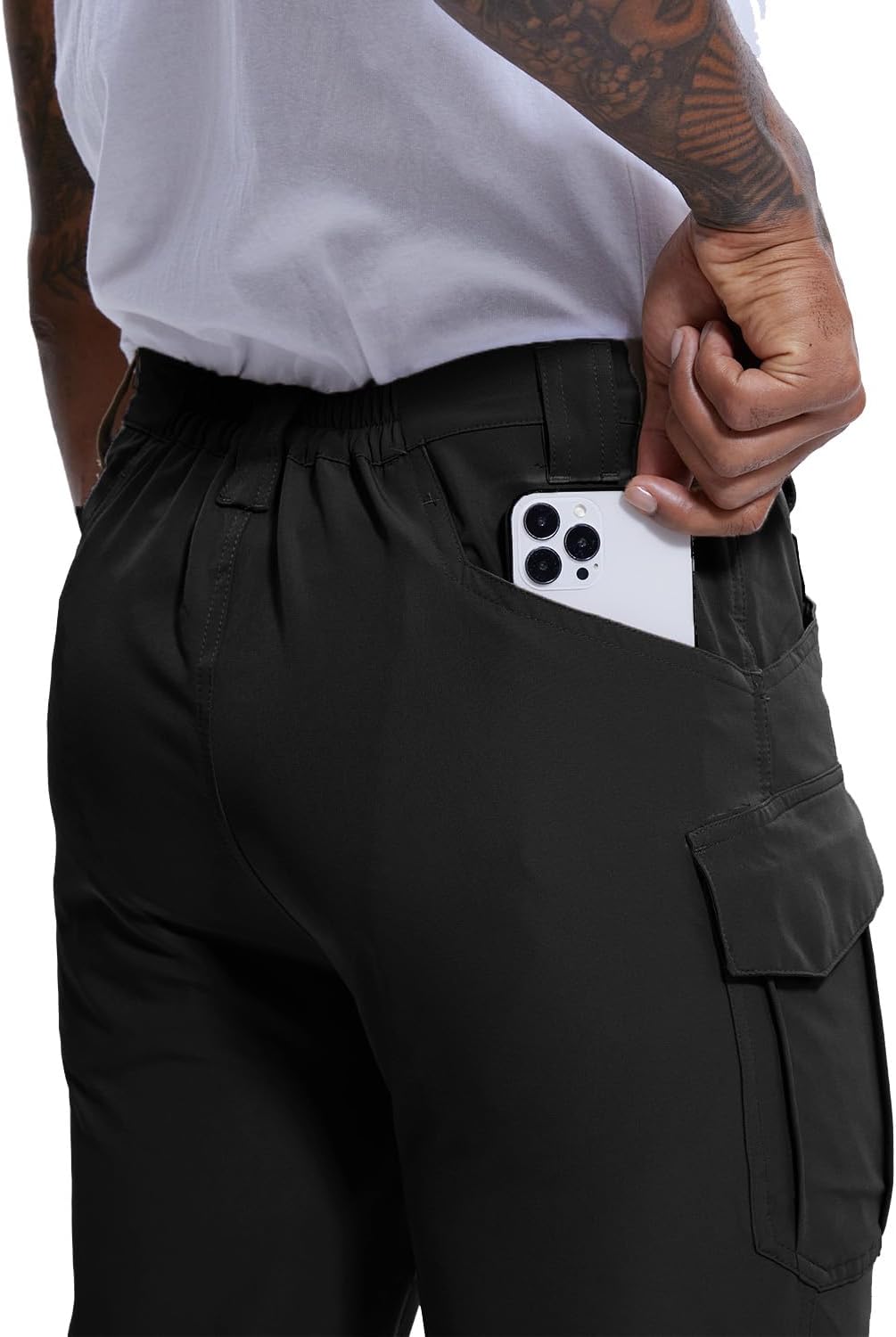 Men's Hiking Pants Breathable Summer Lightweight Tactical Cargo Stretch Quick Dry Fit Straight Leg Pants Airsoft Clothes