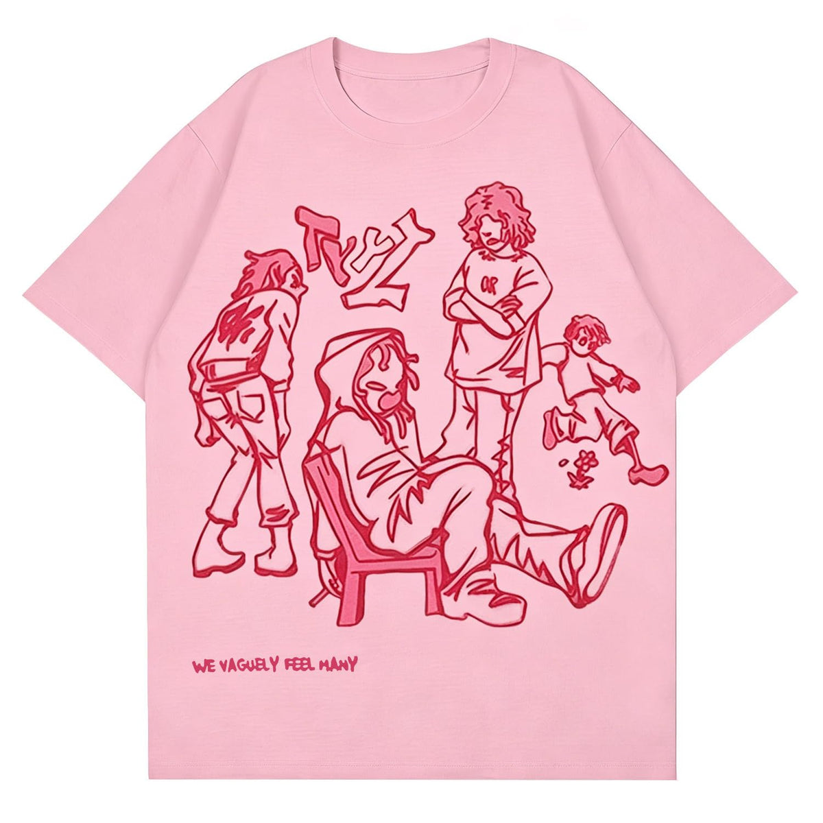 Mens Graphic Tees Oversized Creative Graffiti Tshirt