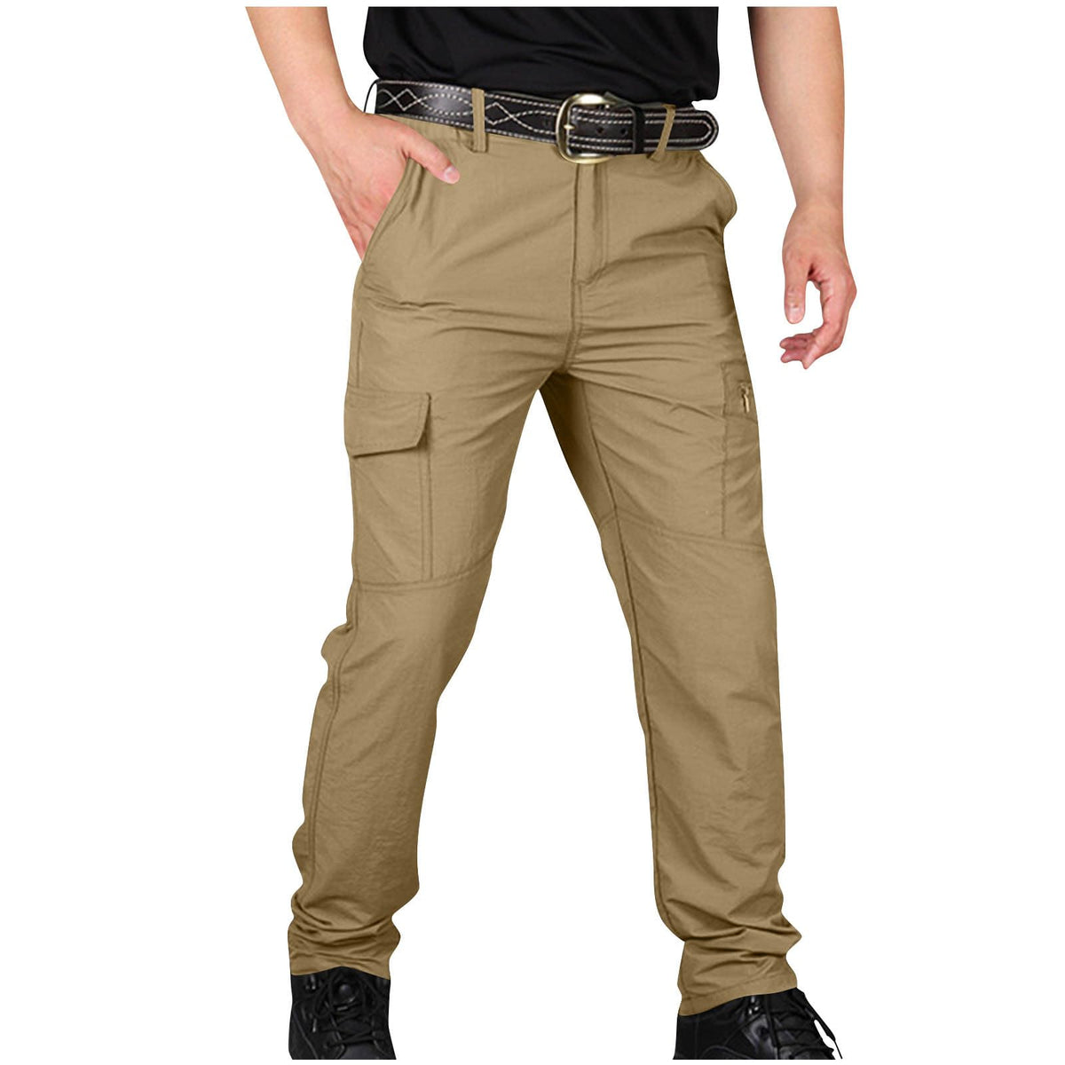Men's Tactical Cargo Pants Straight Leg Ripstop Hiking Climbing Sweatpants Waterproof Mens Outdoor Work Multic-Pocket