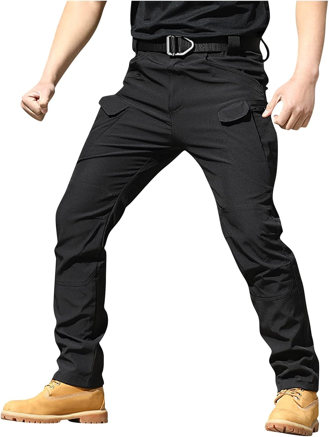 Mens Cargo Pants Water Resistant Relaxed Fit Hiking Work Pants Multi Pockets Ripstop Flex Baggy Camo Tactical Pant