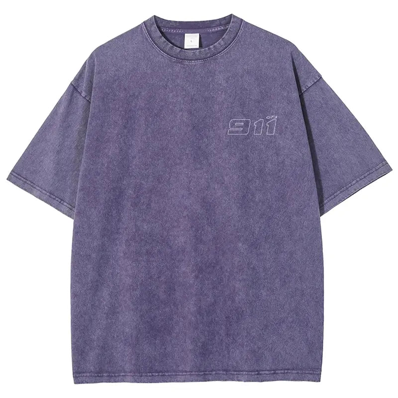 Men's 911 GT3 Racing Good Graphic Tees - Super Soft Washed Cotton Fashion Streetwear Round Neck Casual Top, Boyfriend Birthday Gift, Cool Guys Gifts, Gifts For Boyfriend, Cool Gifts For Guys