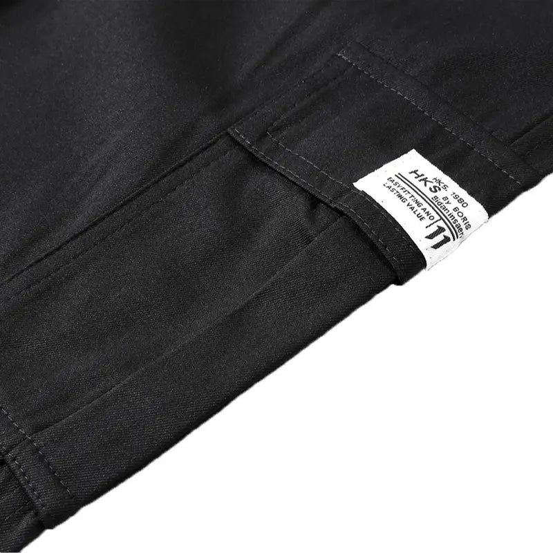 Men's Elastic Waist Tactical Cargo Pants - Multi-Pocket Utility, Fitted Cut, Stylish Solid Design, Work-to-Outdoor Outdoor-Ready Gear for Workwear & Activities