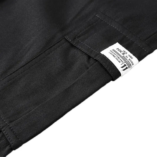 Men's Elastic Waist Tactical Cargo Pants - Multi-Pocket Utility, Fitted Cut, Stylish Solid Design, Work-to-Outdoor Outdoor-Ready Gear for Workwear & Activities