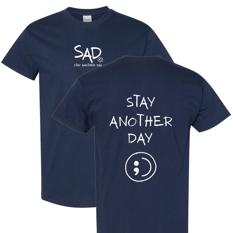 Stay Another Day Men's Cotton Graphic T-Shirt - Short-Sleeve, Loose Fit, Round Neck Crewneck, Minimalist Casual Positivity Graphic Mental Health Awareness Menswear Top, Tshirt