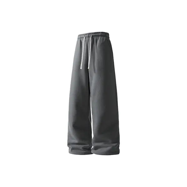Men’s casual minimalist comfortable long pants for spring and autumn, featuring an elastic waistband with tie closure, a loose fit suitable for sports and fitness, versatile everyday casual long pants.