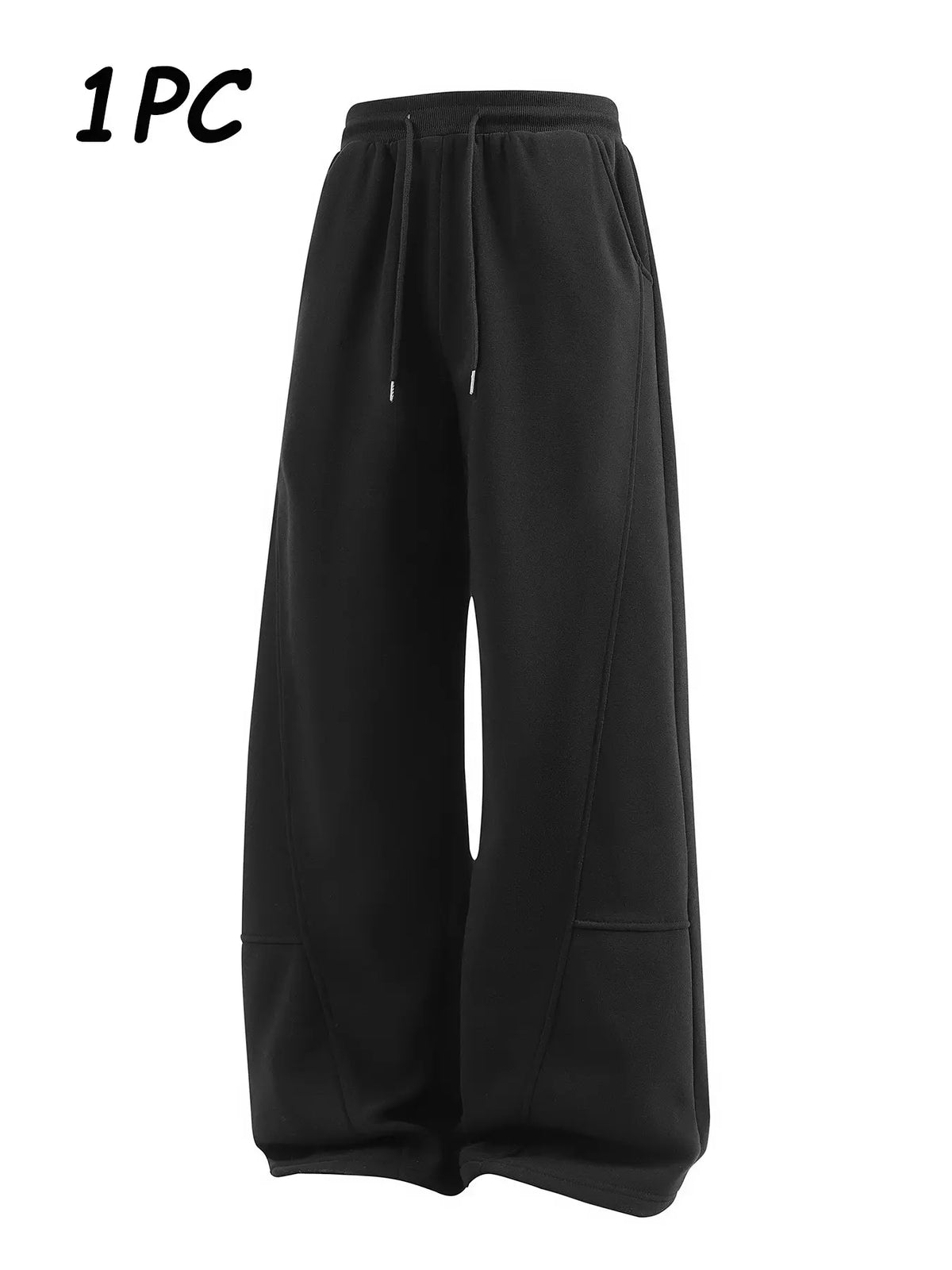 Men's Fleece-Lined Loose Wide-Leg Sweatpants, Y2K Street-Style Oversized Joggers, Casual Loungewear Pants, Casual Chic Trousers, Deconstructed Leisure Trousers, Athleisure Style Pants Suitable for Daily Wear & Street Fashion