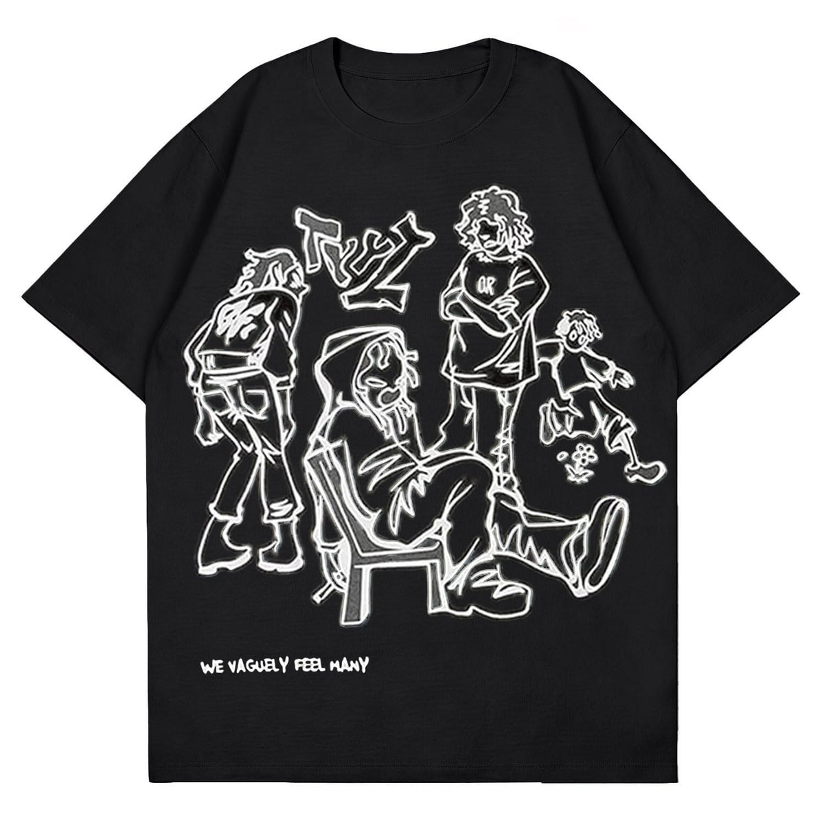 Mens Graphic Tees Oversized Creative Graffiti Tshirt