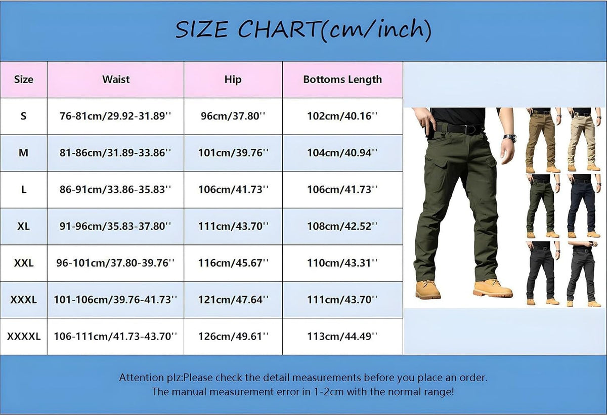 Cargo Work Pants for Men 2026 Tactical Stretch Casual Waterproof Travel Hiking Pant with Multi Pockets (No Belt)