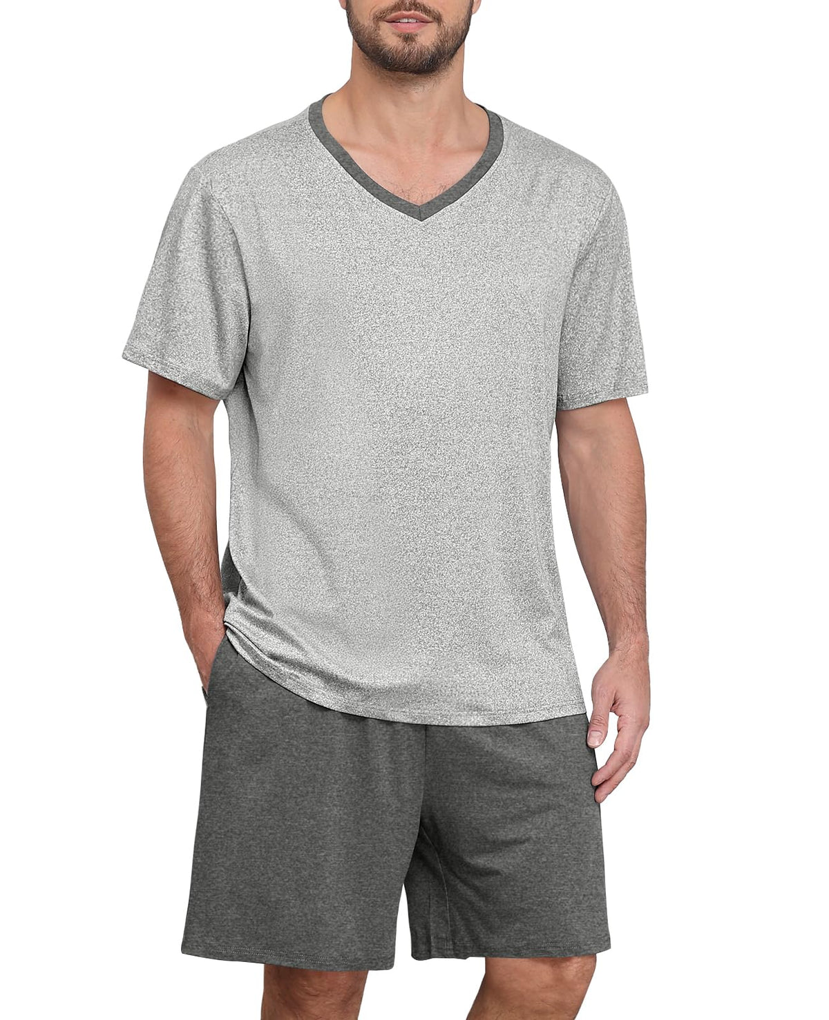 Yincro Mens Pajama Sets Loungewear Short Sleeve Pjs Lightweight Sleepwear Soft Comfy Sleep Set