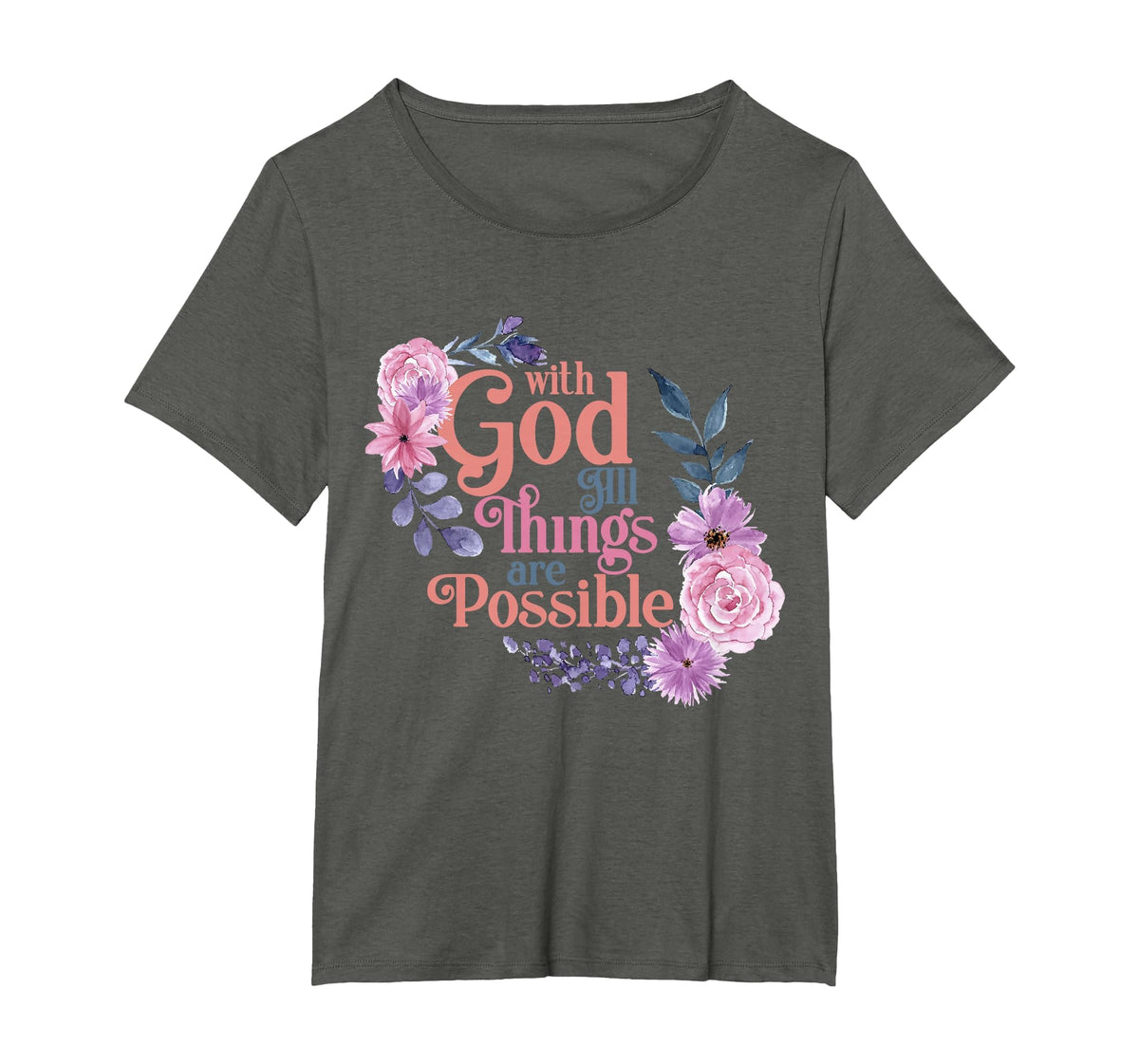 with God All Things are Possible Prayer Bible Verse T-Shirt
