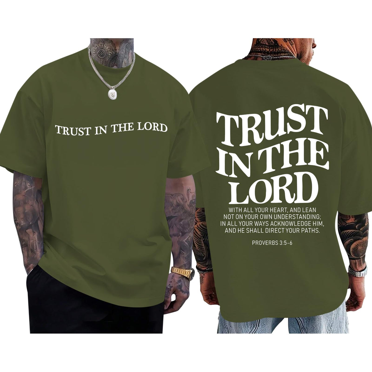 Christian Jesus Shirts for Men Trust in The Lord Tshirt God Faith Religious Bible Verse Oversized Graphic Cotton Tees