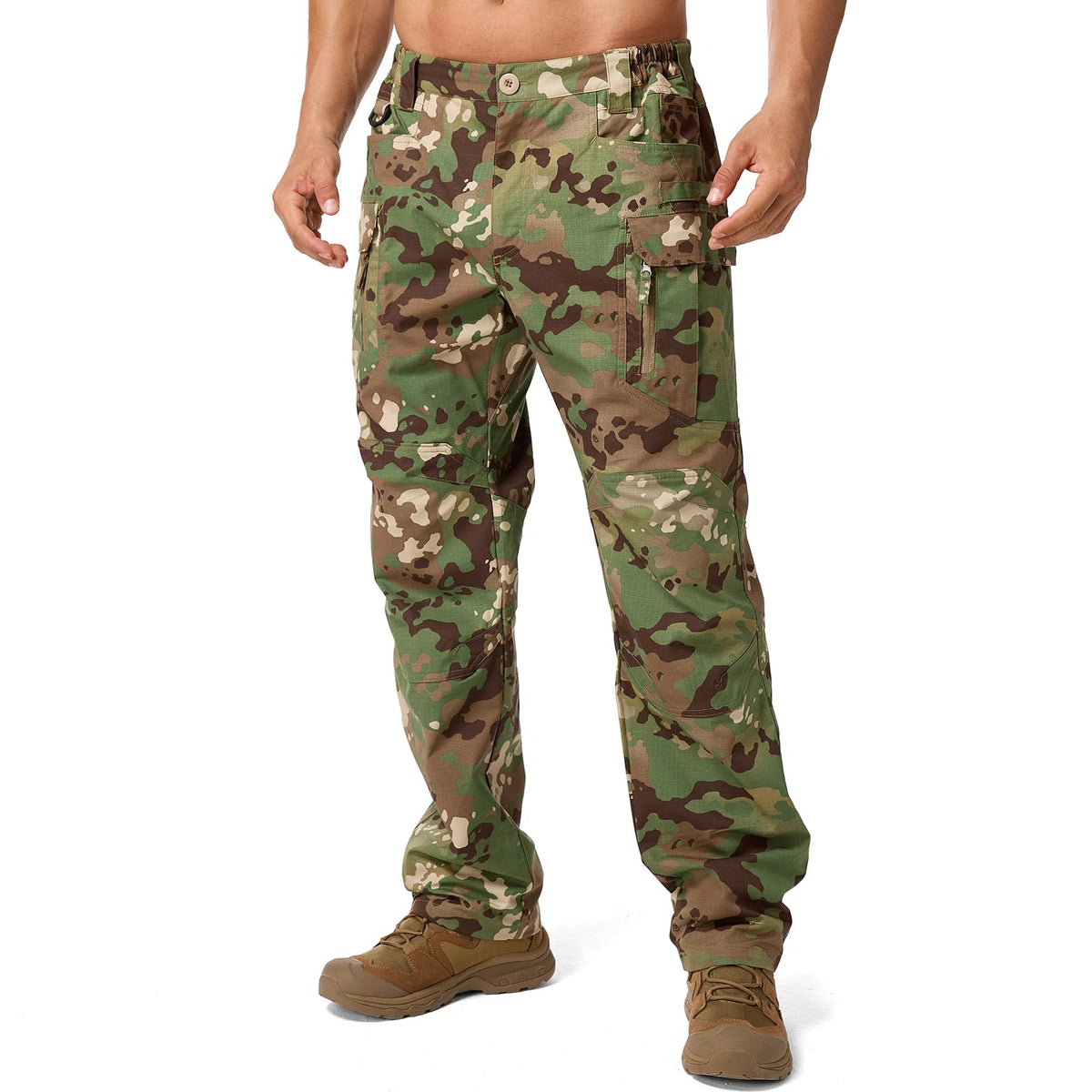 Mens Cargo Pants Tactical Cotton Flex Stretch BDU Outdoor Hiking Work Pants