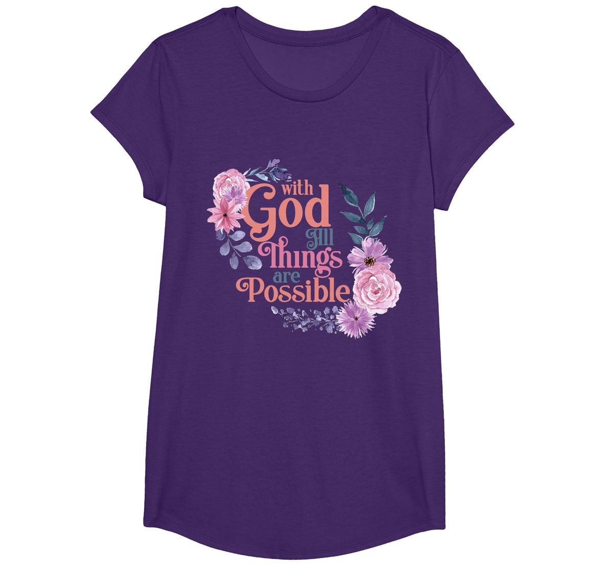 with God All Things are Possible Prayer Bible Verse T-Shirt
