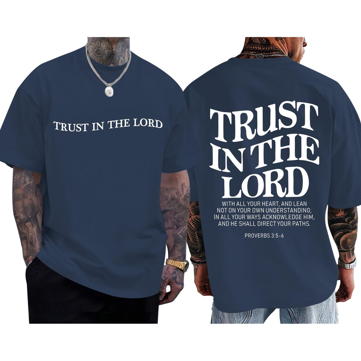 Christian Jesus Shirts for Men Trust in The Lord Tshirt God Faith Religious Bible Verse Oversized Graphic Cotton Tees