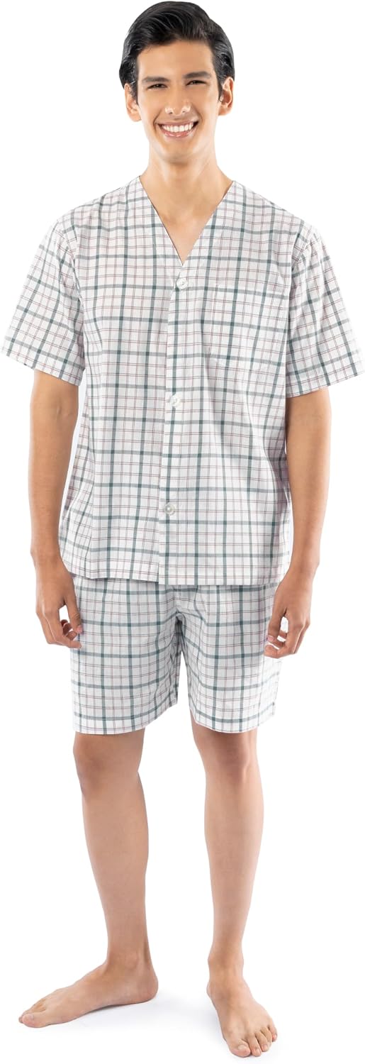 Fruit of the Loom Men's Broadcloth Short Sleeve Pajama Set