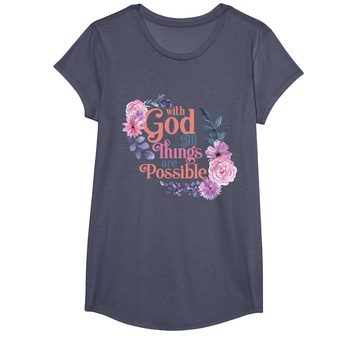 with God All Things are Possible Prayer Bible Verse T-Shirt