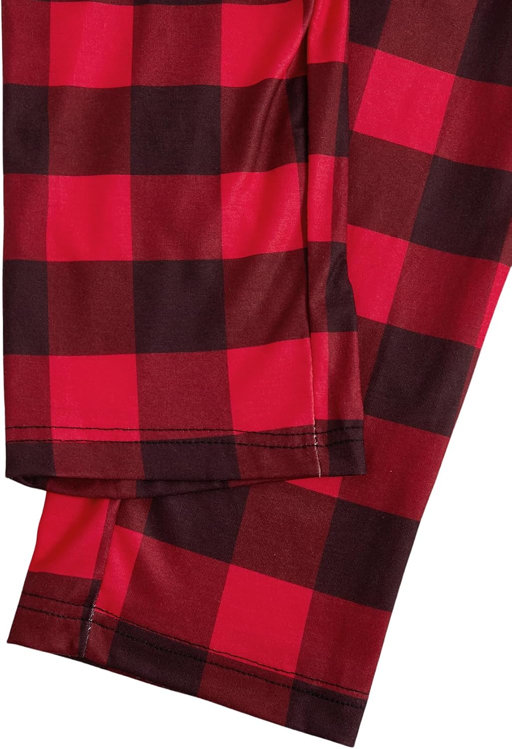 Verdusa Men's 2 Piece Loungewear Pajama Set Plaid Print Short Sleeve Tee Top and Pants Set