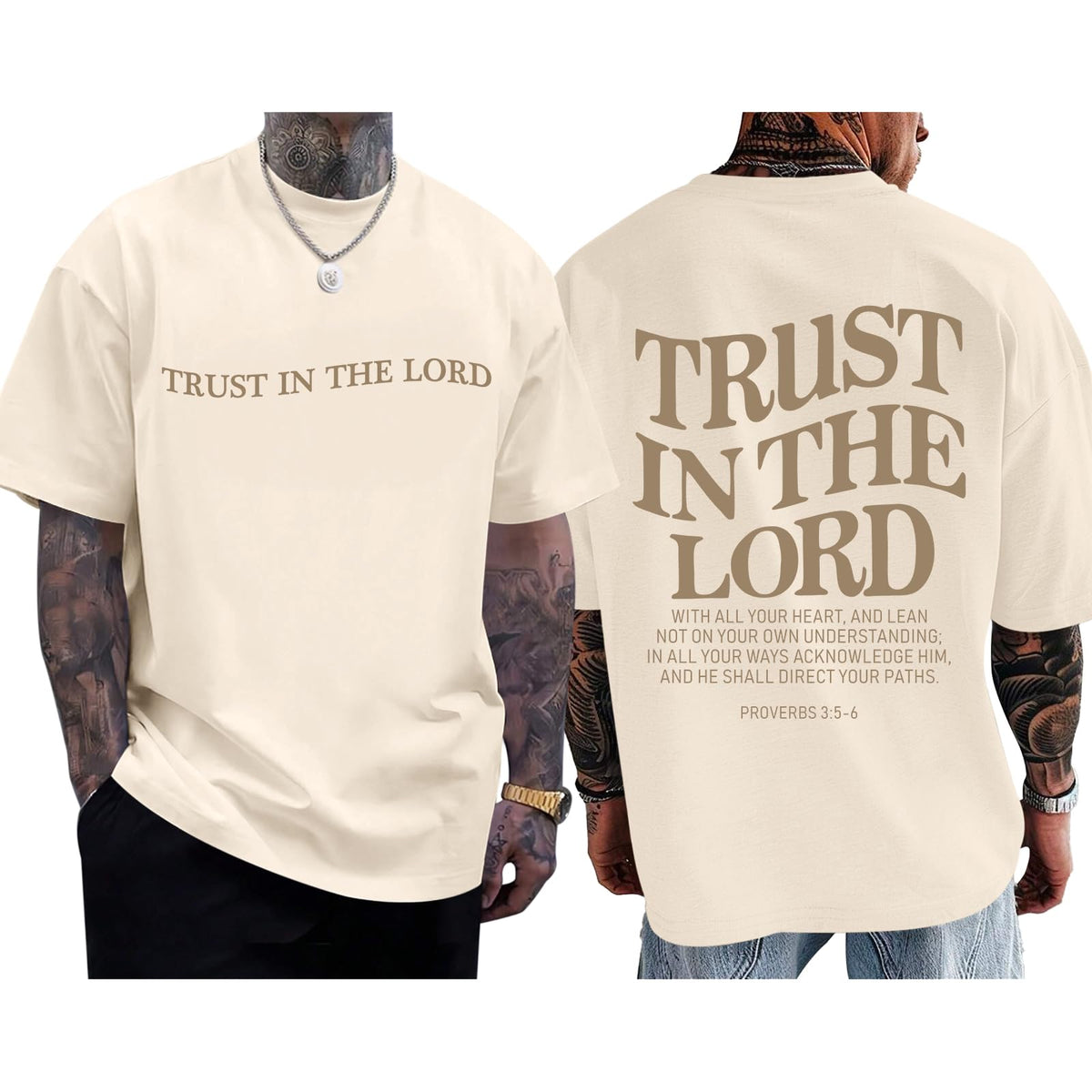 Christian Jesus Shirts for Men Trust in The Lord Tshirt God Faith Religious Bible Verse Oversized Graphic Cotton Tees