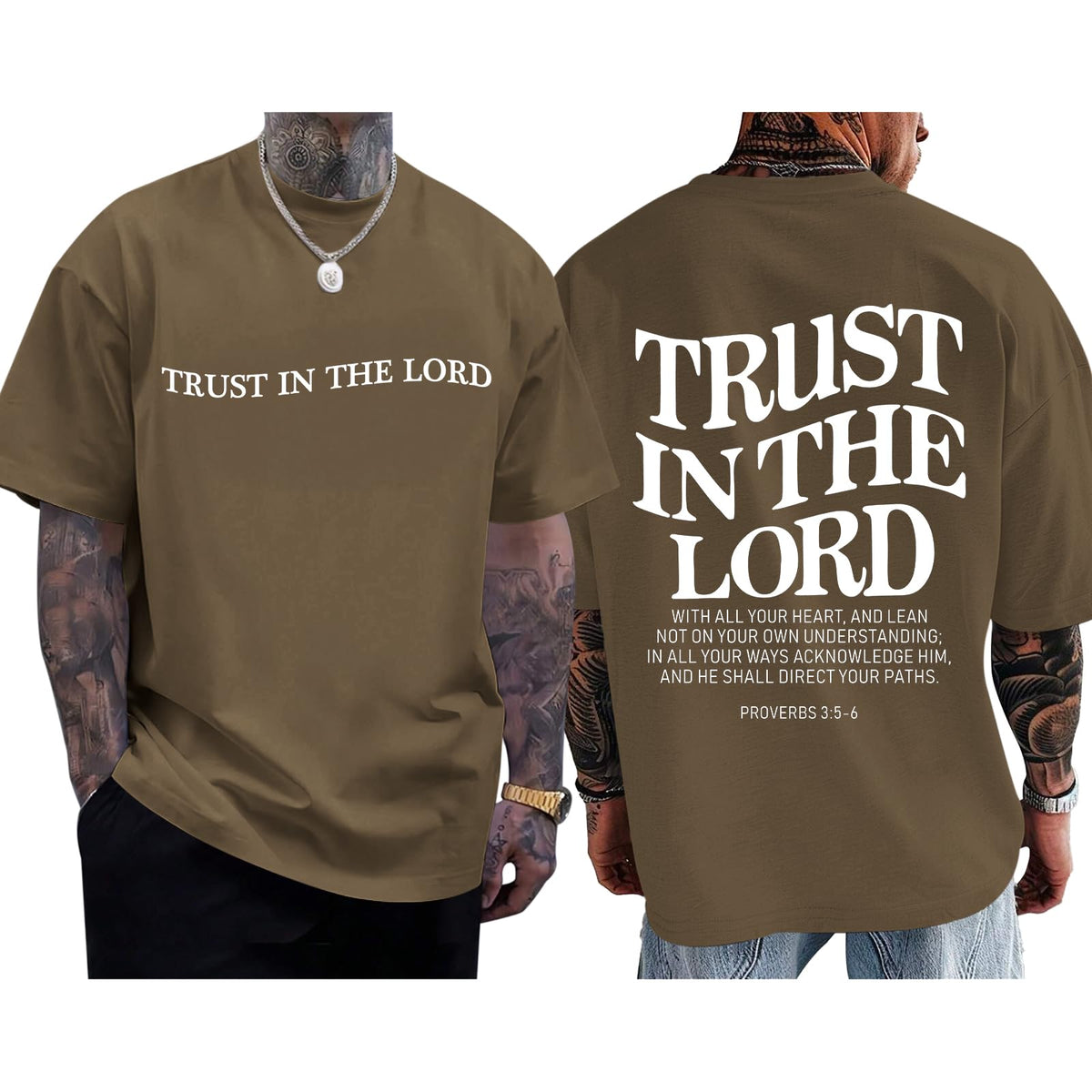 Christian Jesus Shirts for Men Trust in The Lord Tshirt God Faith Religious Bible Verse Oversized Graphic Cotton Tees