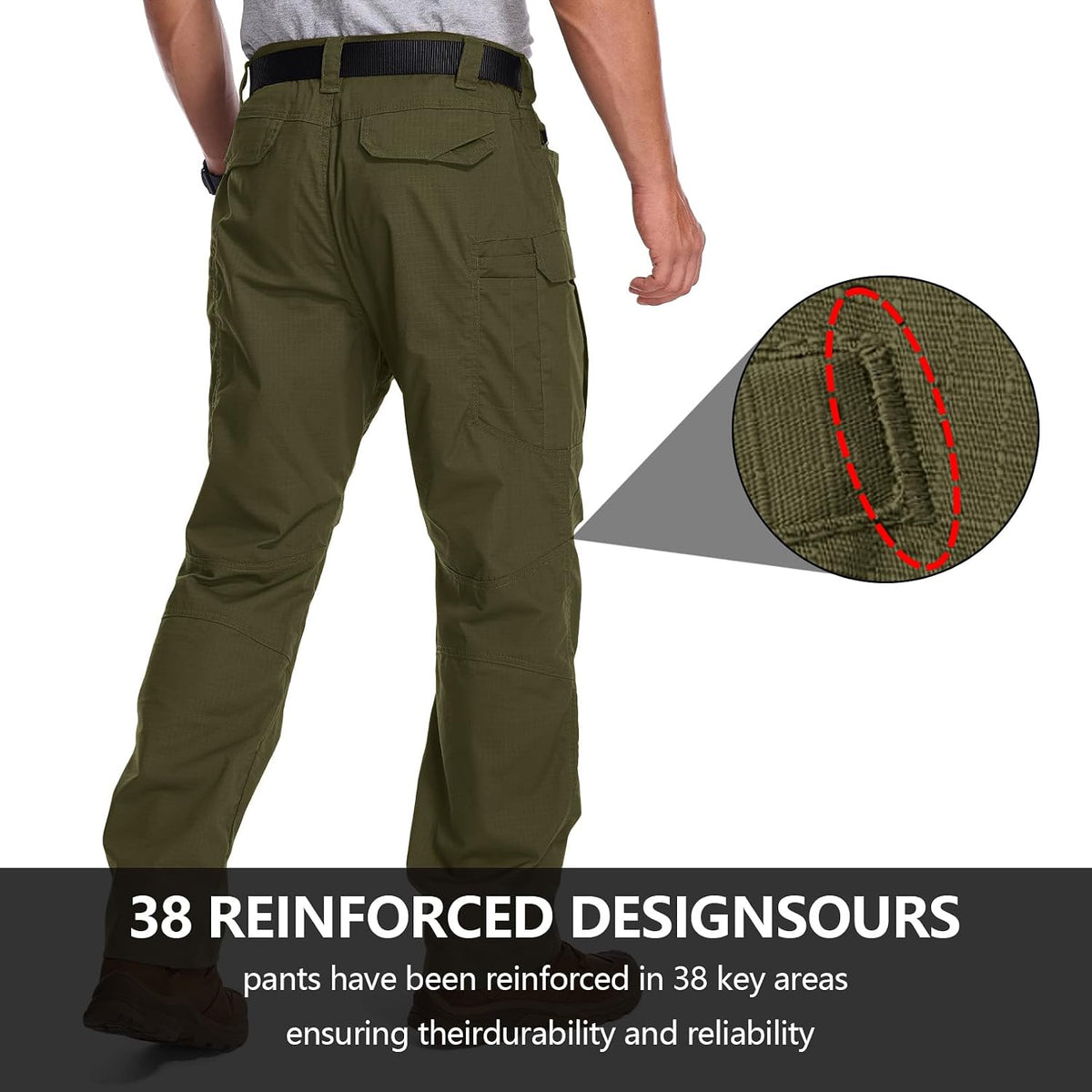 Mens Cargo Pants Tactical Cotton Flex Stretch BDU Outdoor Hiking Work Pants