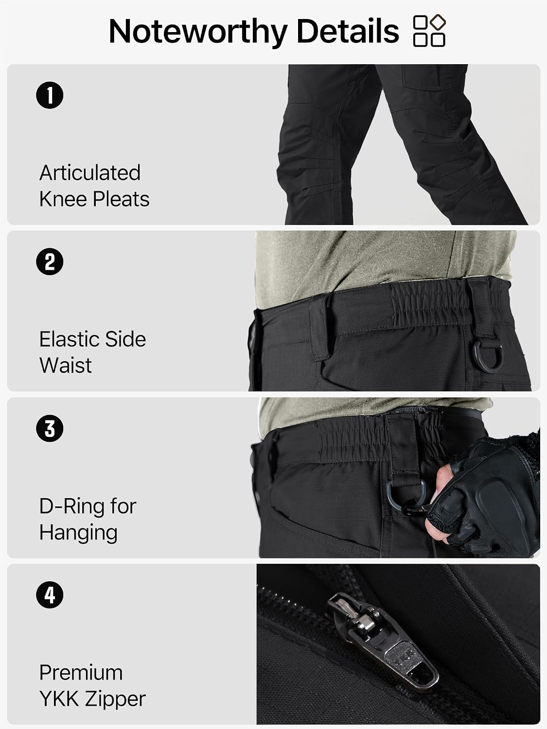 FREE SOLDIER Men's Tactical Pants Ripstop Work Cargo Hiking Pants