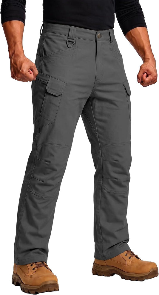 Stretch Tactical Pants for Men, Water Resistant Hiking Work Pants with 6 Pockets