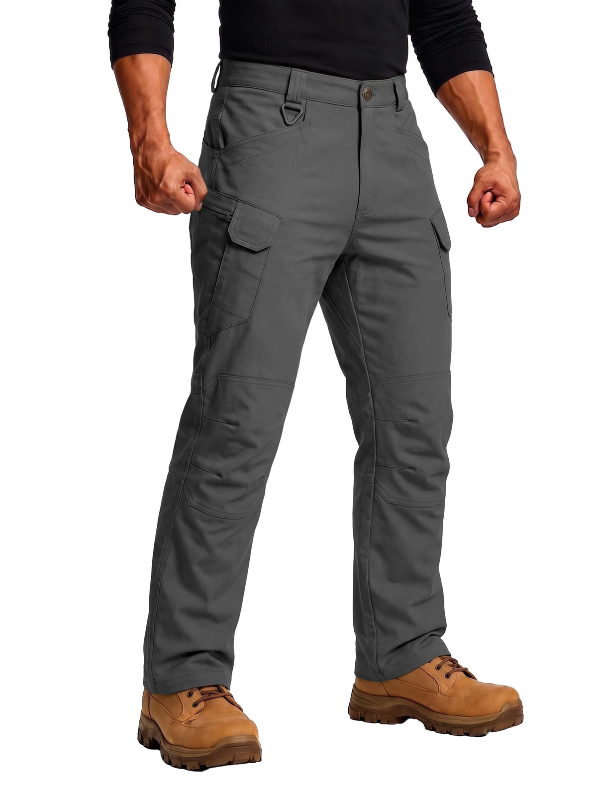 Stretch Tactical Pants for Men, Water Resistant Hiking Work Pants with 6 Pockets