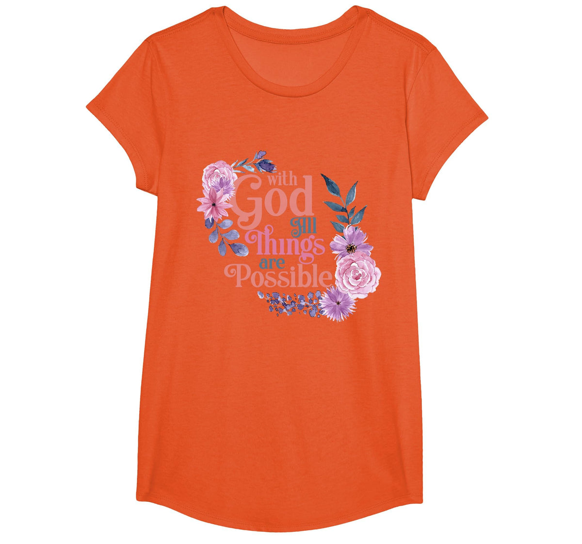 with God All Things are Possible Prayer Bible Verse T-Shirt