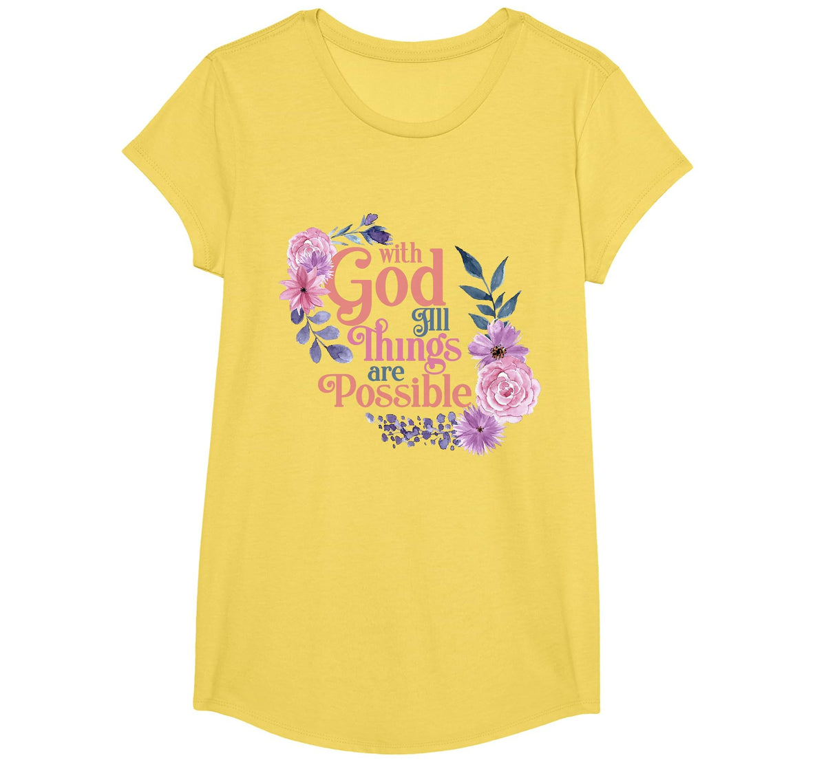 with God All Things are Possible Prayer Bible Verse T-Shirt