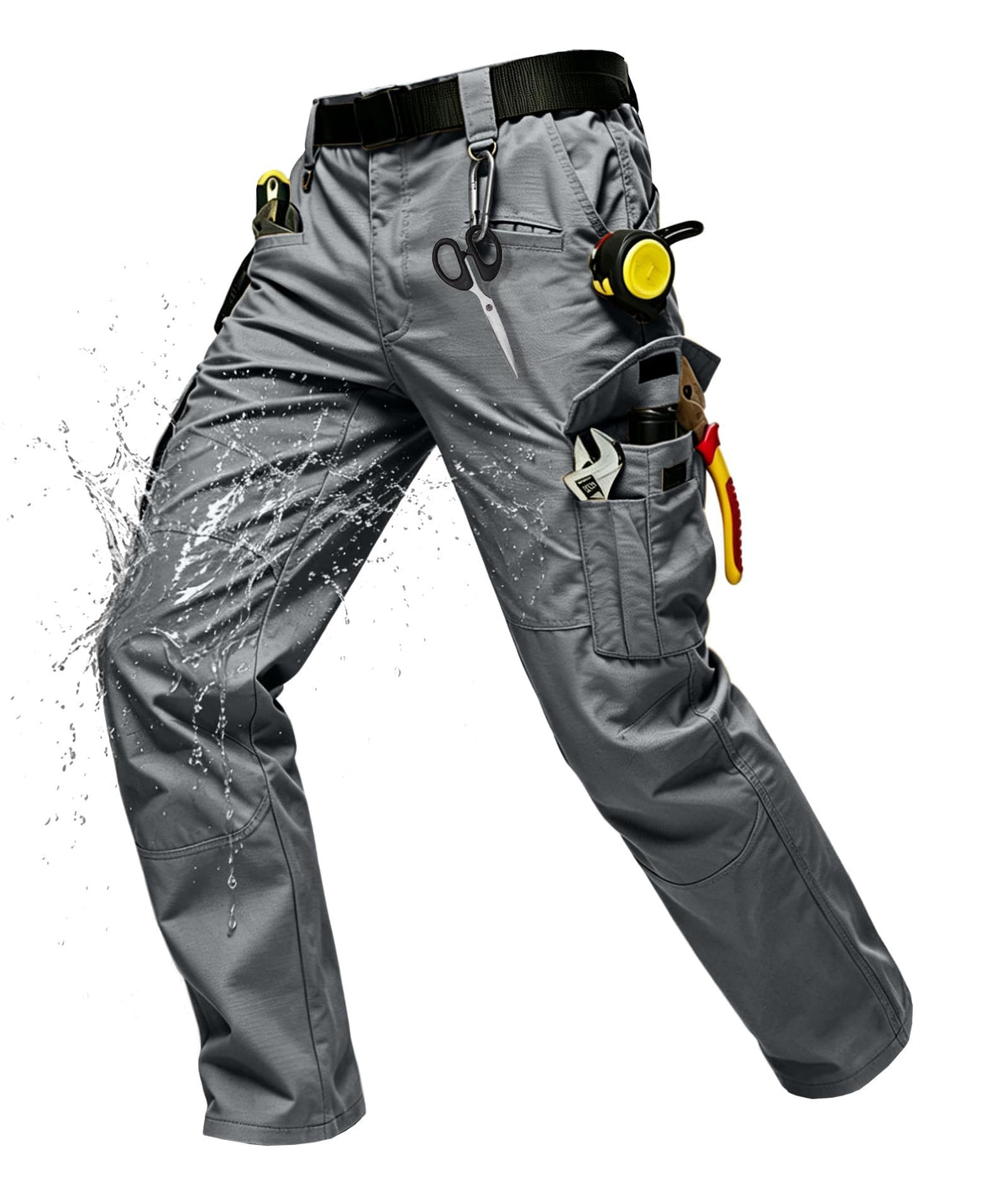 SWISSWELL Mens Tactical Cargo Work Pants Water Resistant Ripstop 10 Pockets
