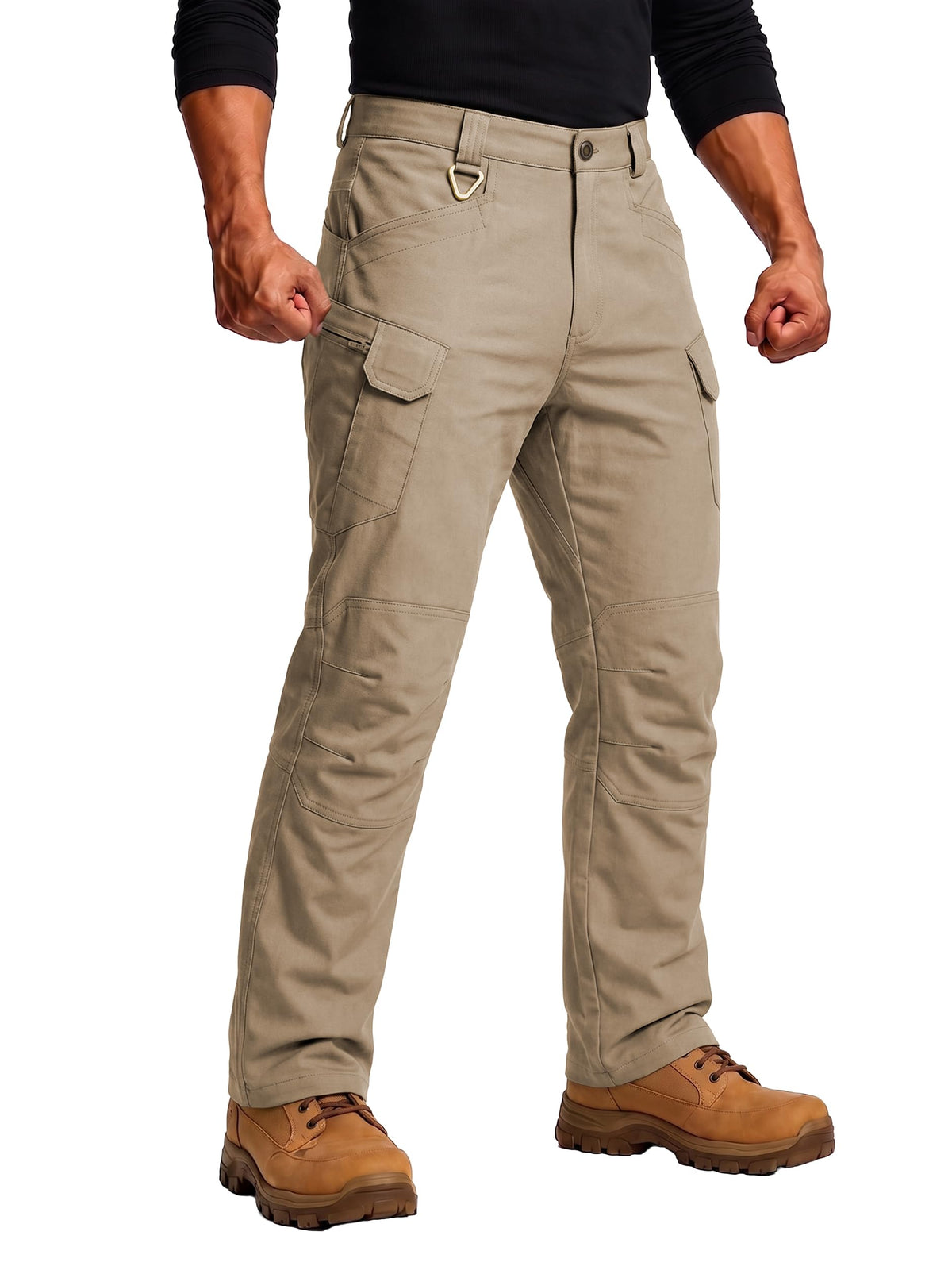 Stretch Tactical Pants for Men, Water Resistant Hiking Work Pants with 6 Pockets