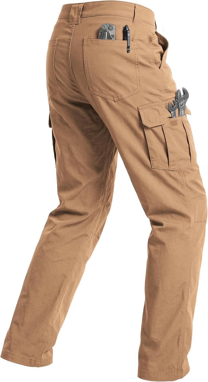 NATUVENIX Tactical Pants for Men Stretch Ripstop Cargo Waterproof Work