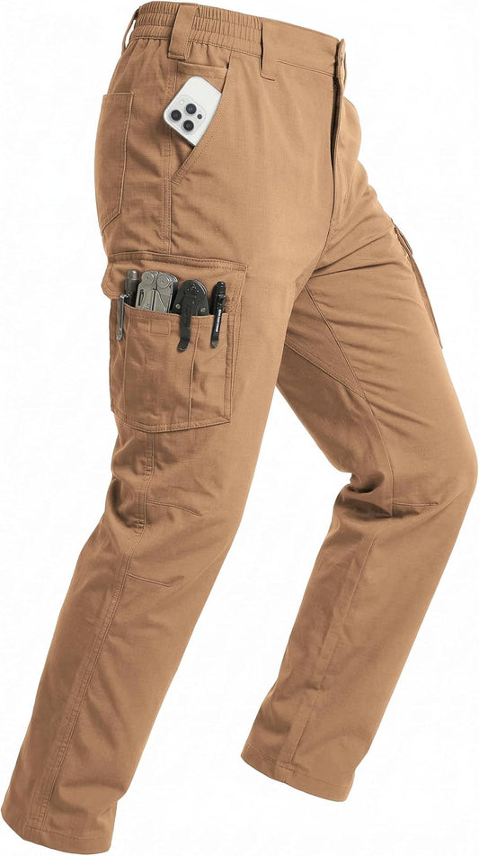 NATUVENIX Tactical Pants for Men Stretch Ripstop Cargo Waterproof Work