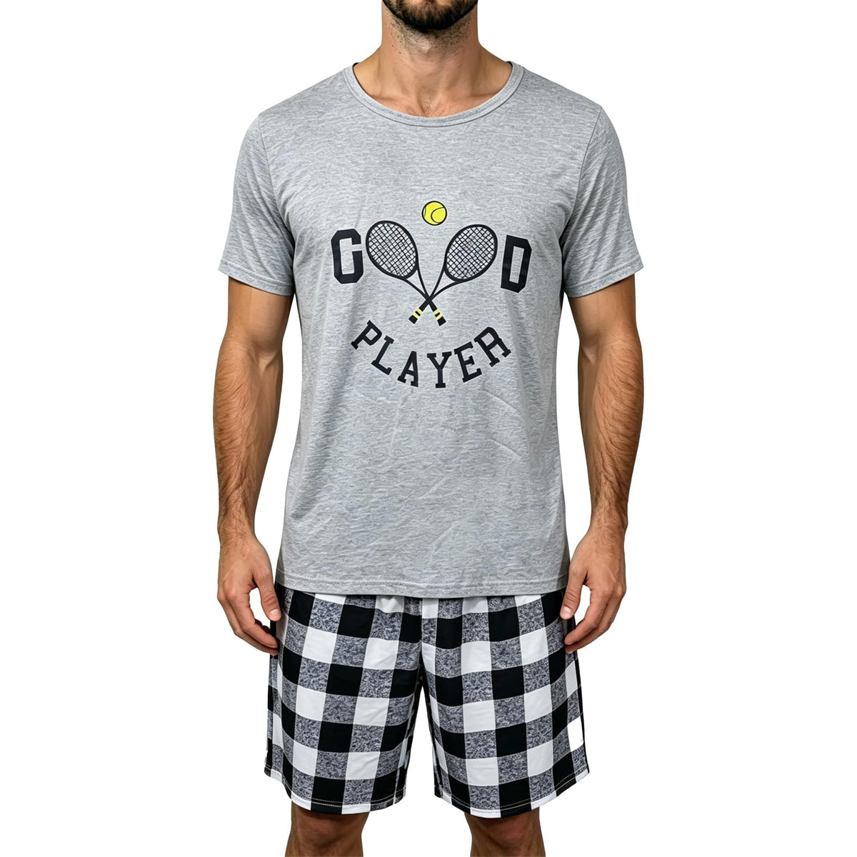 Men's Summer Pajama Set - Short Sleeve & Shorts Lounge Wear