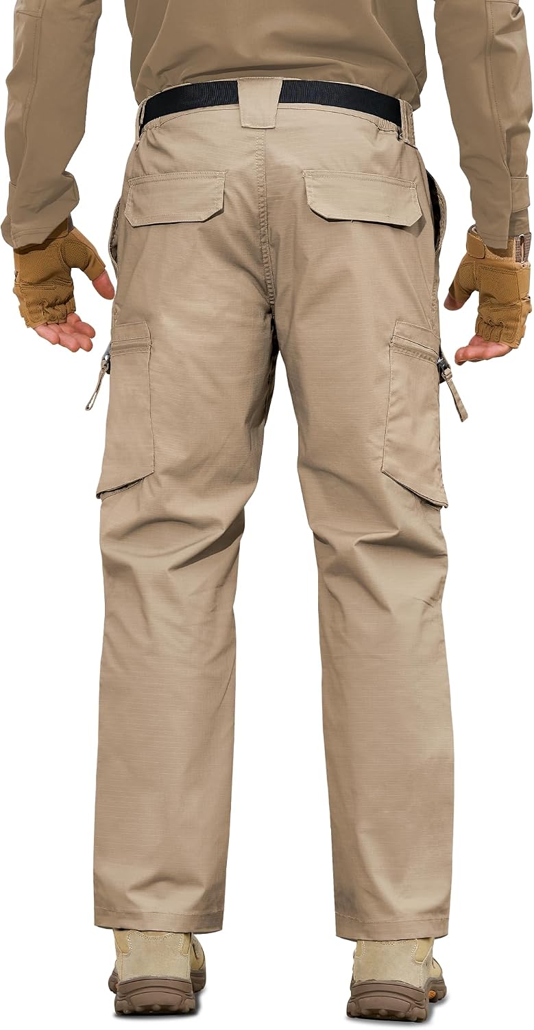 MOURCE Tactical Pants for Men Ripstop - EDC Work Cargo Pants 10 Pockets