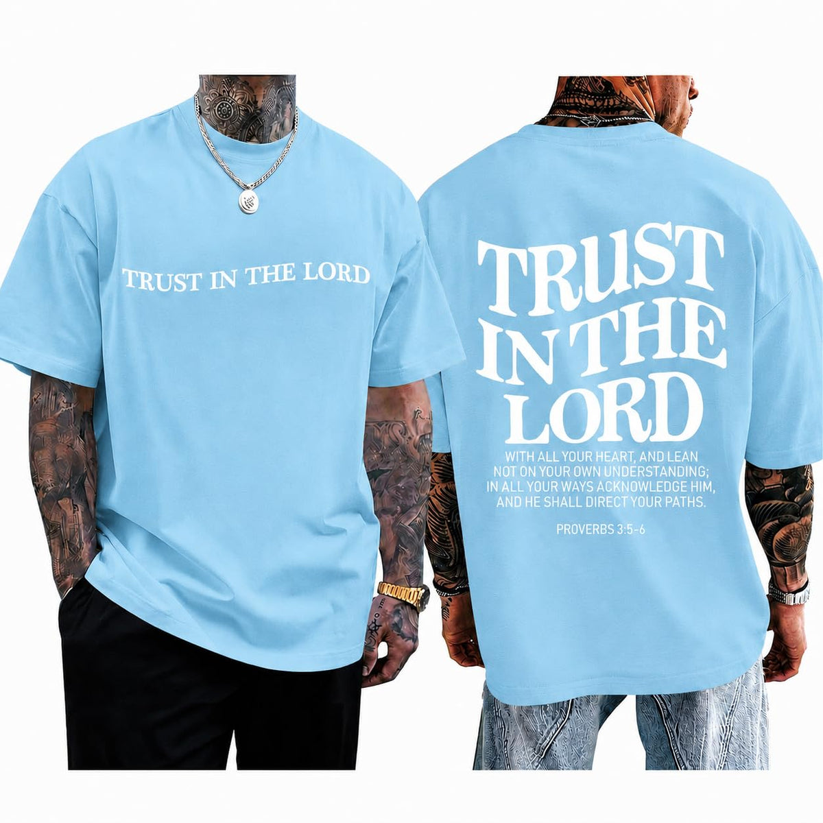 Christian Jesus Shirts for Men Trust in The Lord Tshirt God Faith Religious Bible Verse Oversized Graphic Cotton Tees