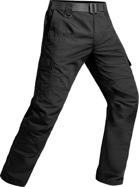 Men's Tactical Pants Water Resistant Ripstop Cargo Pants Outdoor Lightweight EDC Hiking Work Construction Pants