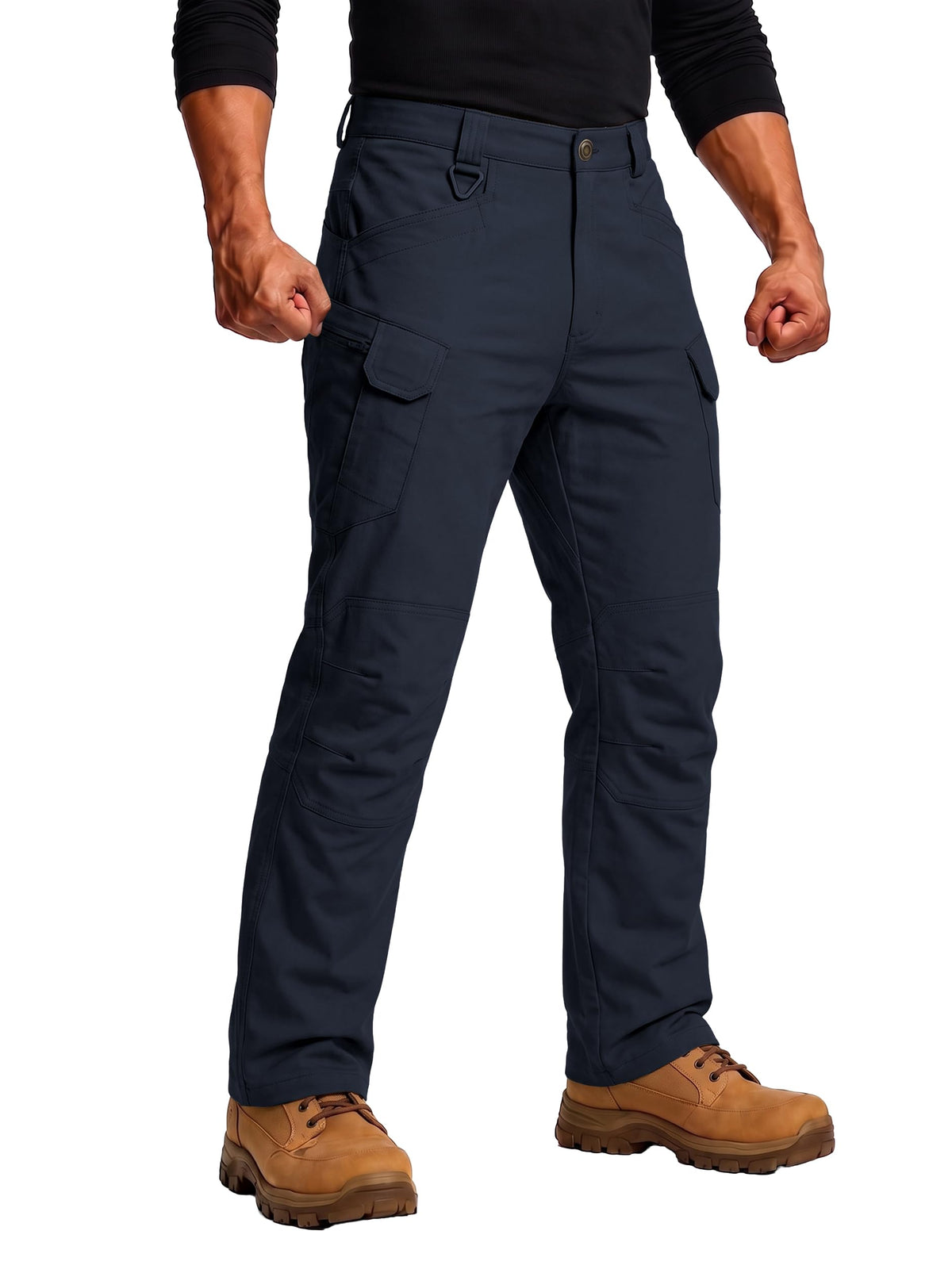 Stretch Tactical Pants for Men, Water Resistant Hiking Work Pants with 6 Pockets