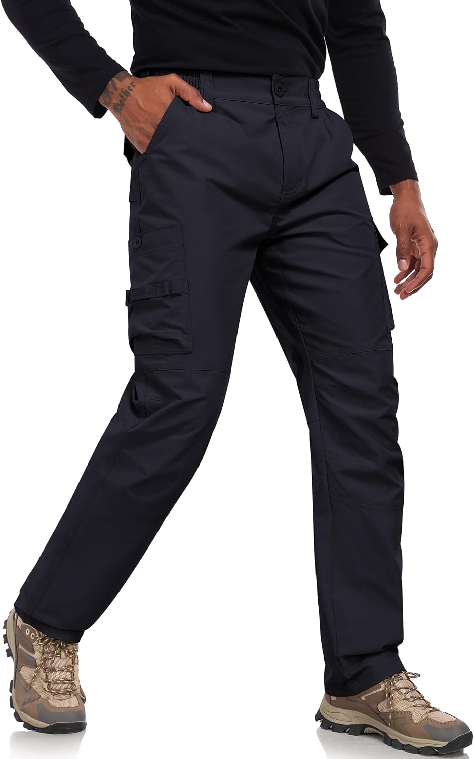 Lzzidou Men's Hiking Cargo Pants Tactical Work Travel Trousers