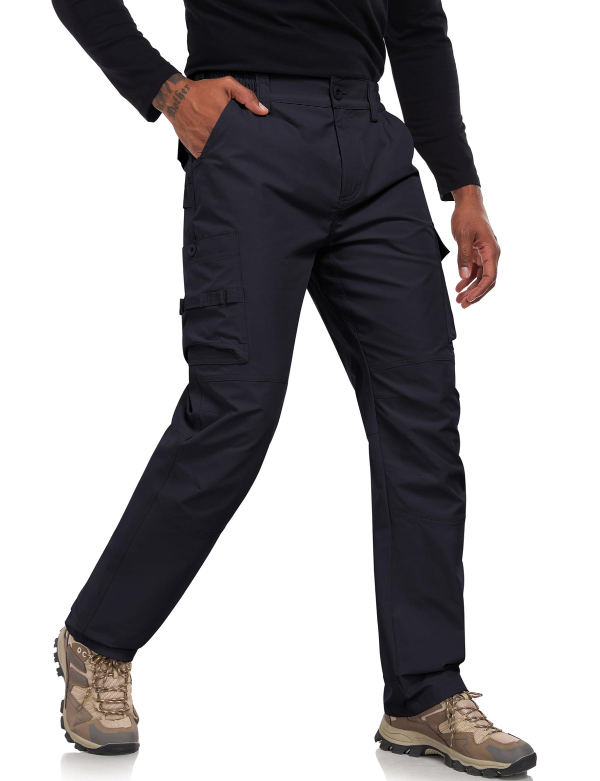 Lzzidou Men's Hiking Cargo Pants Tactical Work Travel Trousers