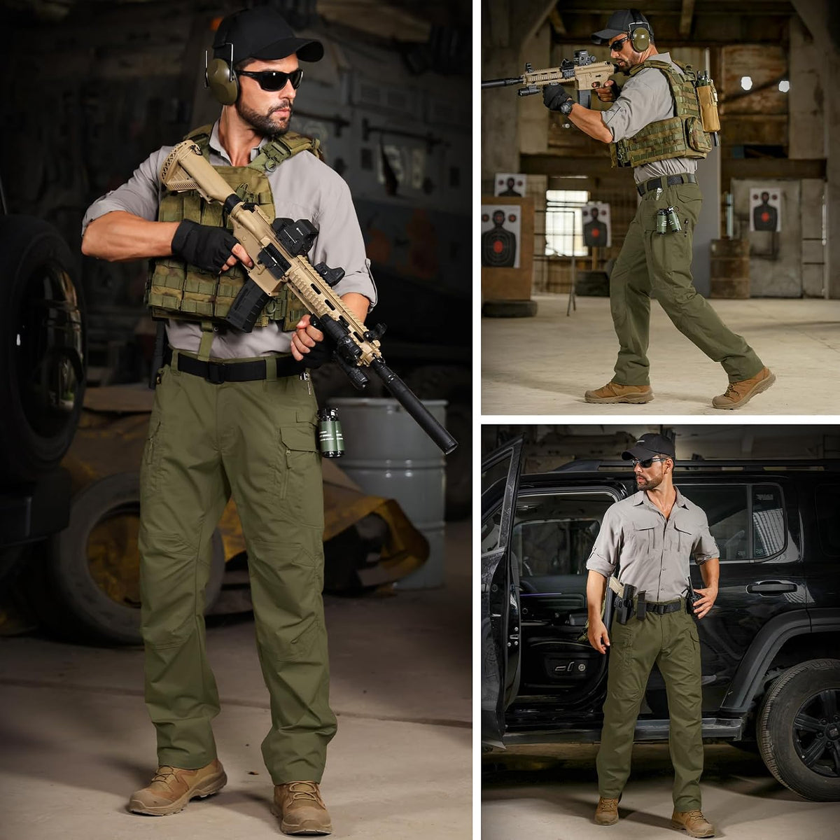 Mens Cargo Pants Tactical Cotton Flex Stretch BDU Outdoor Hiking Work Pants