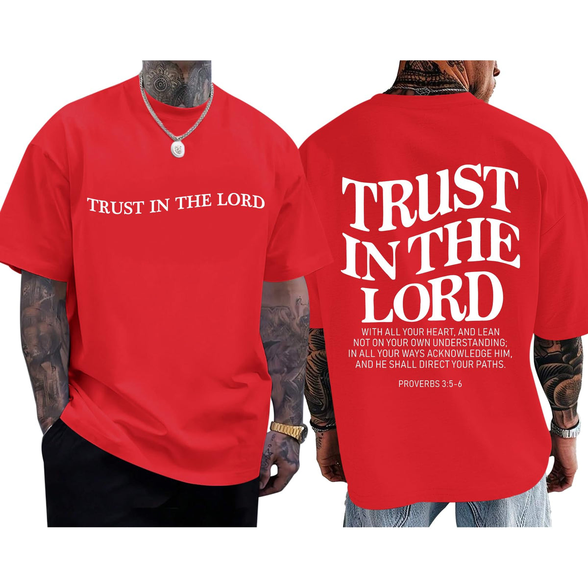 Christian Jesus Shirts for Men Trust in The Lord Tshirt God Faith Religious Bible Verse Oversized Graphic Cotton Tees