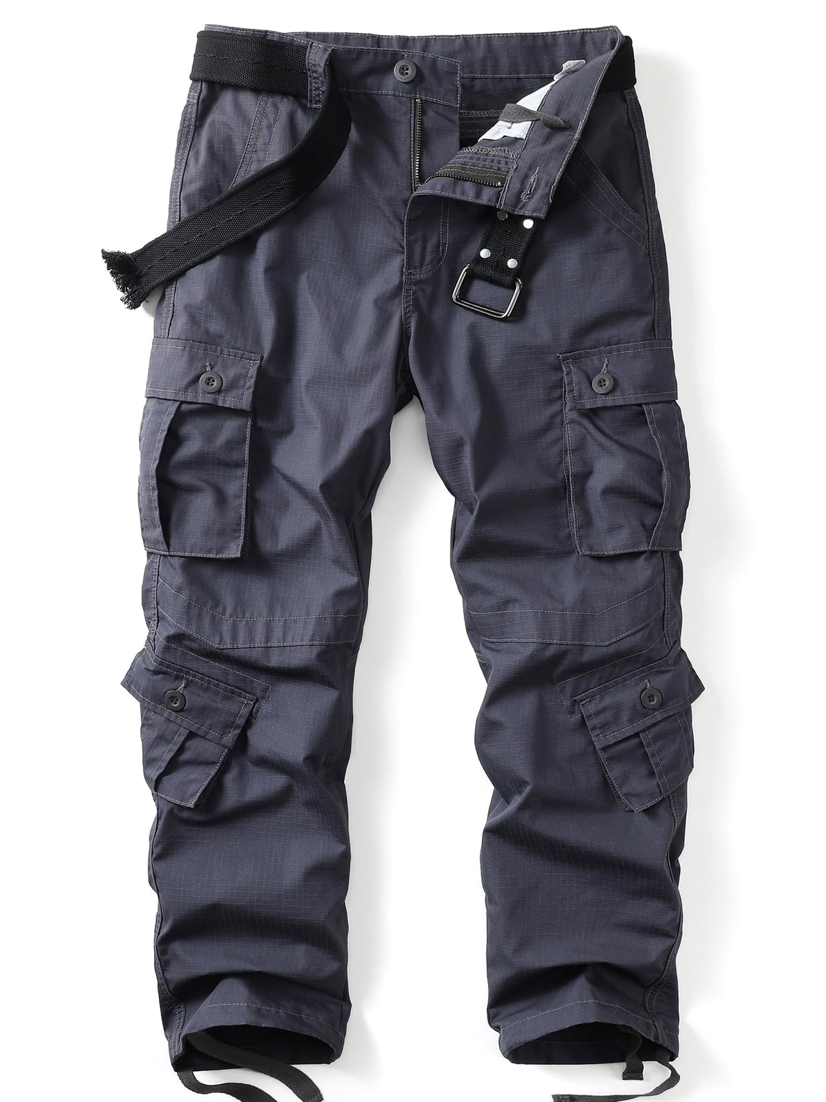 Men's Camo Cargo Work Pants Ripstop Lightweight Wild Army Military BDU Outdoor Trousers with 8 Pocktets (No Belt)