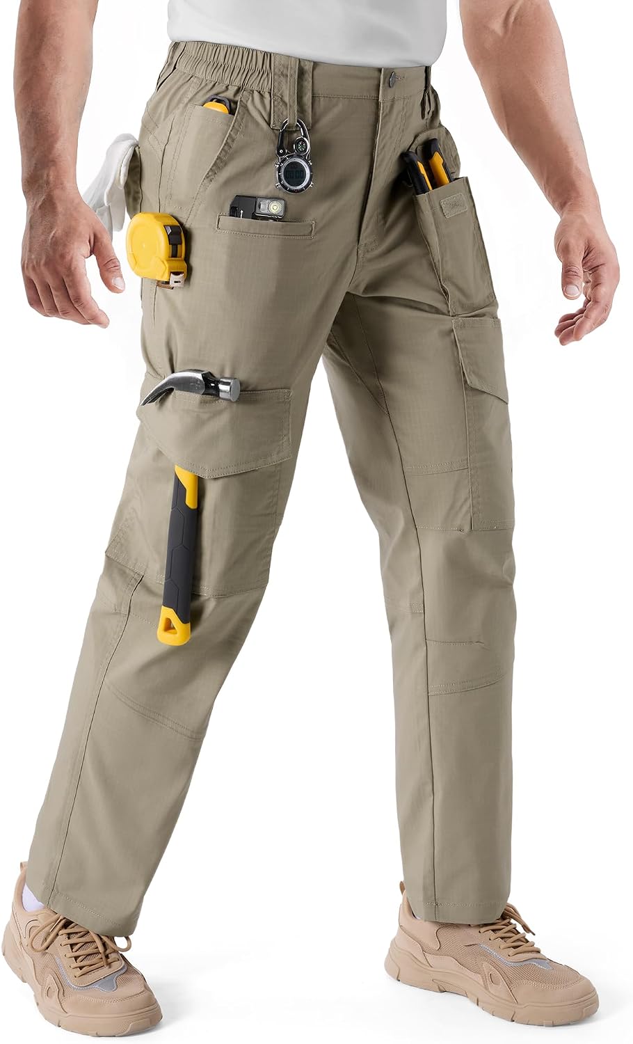 IGOLUMON Men's Tactical Work Pants Ripstop Cargo Pants 10 Pockets
